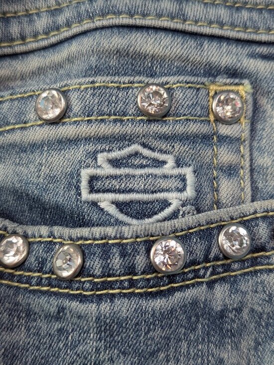 Harley Davidson Women's dark wash Blue Jeans - Picture 4 of 15